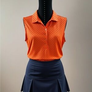 Nike Golf Orange Dri-FIT Sleeveless Polo